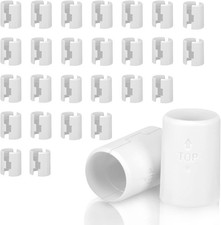 52Pcs White Wire Shelf Clips   Shelf Lock Clips for 1 Inch Pipe Shelving   Durab