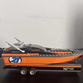 LEGO CITY: 4x4 with Powerboat (60085) 99.5% Complete, NO BOX/MANUAL/MINIFIGS