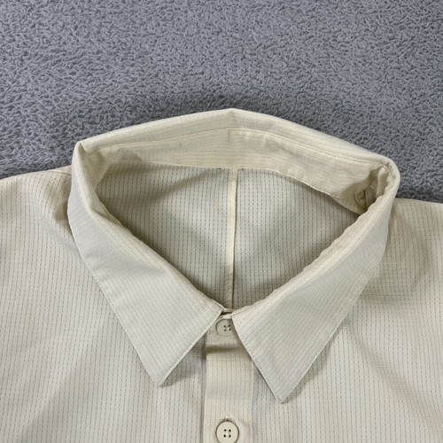 Lululemon Shirt Mens Large Yellow Airing Easy Short Sleeve Button Up Stretch - Picture 5 of 11