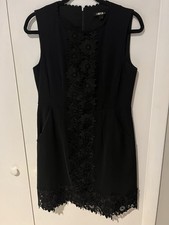 Nanette Lepore Black Lace High Neck Sleeveless Dress Size 6 Crochet