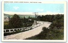 Postcard: WORDEN'S BEND, JACOB'S LADDER ROADWAY, WEST BECKET, MASS.