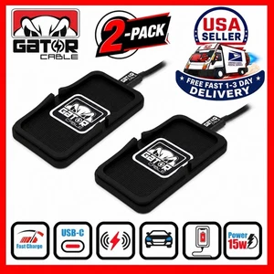 2-Pack Wireless Phone Charger Pad Mat Fast Charge 15W for iPhone Samsung LG Moto