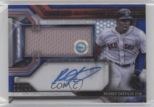 2016 Topps Strata Clearly Authentic Relics Blue /99 Rusney Castillo Auto 4nm
