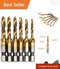 Durable Titanium 6-Piece Drill Tap Set - Perfect for Metal  Plastic Projects