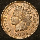 1904 Indian Head Cent - Lightly Circulated - Mostly RD