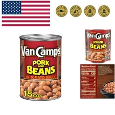 Pork and Beans, Canned Beans, 15 Oz Pack of 6