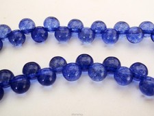 25 6mm Czech Glass Top Hole Round Beads: Transparent Riverside
