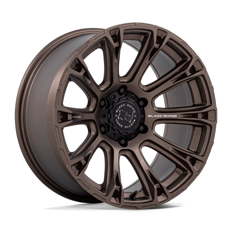 4 llantas de bronce de 20 pulgadas negras Rhino Diamondback 20x9-12 para Jeep Wrangler Foto 4 de 4