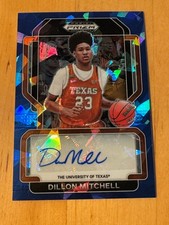 2022 Prizm Draft Picks Dillon Mitchell #FS-DMI Blue Ice Prizm AUTO  /75 Texas