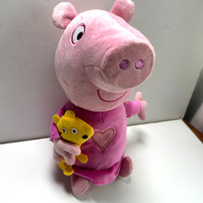 Peppa Pig Talking Musical Bedtime Plush Doll VIDEO Teddy Bear 13  Clean EUC