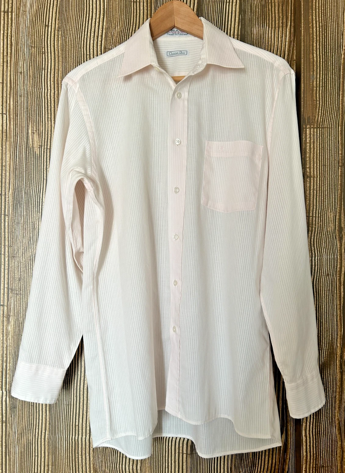 Camicia vintage Christian Dior con bottoni logo made in USA rara rosa tenue 15 5 32 33