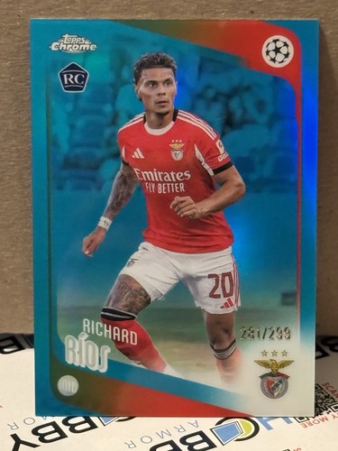 2025-26 Topps Chrome UEFA - Richard Rios - AQUA Refractor /299 Rookie RC Benfica