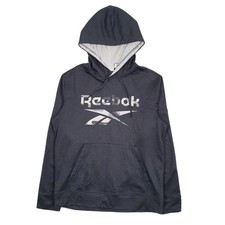 REEBOK Hoodie Spellout Jumper Sweatshirt Mens M