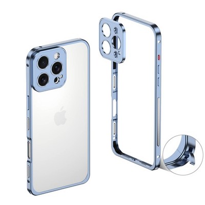 For iPhone 17 Pro Max 16 15 14 13 12 Aluminum Bumper Case + Metal Lens Protector