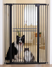 Extra Tall 55" Pet Gate for Dogs/Cats, Auto Close, No Drill, Black