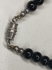 Vintage Art Deco Black Beaded Hematite Piano Fanning Necklace 28 Grams  — photo 8