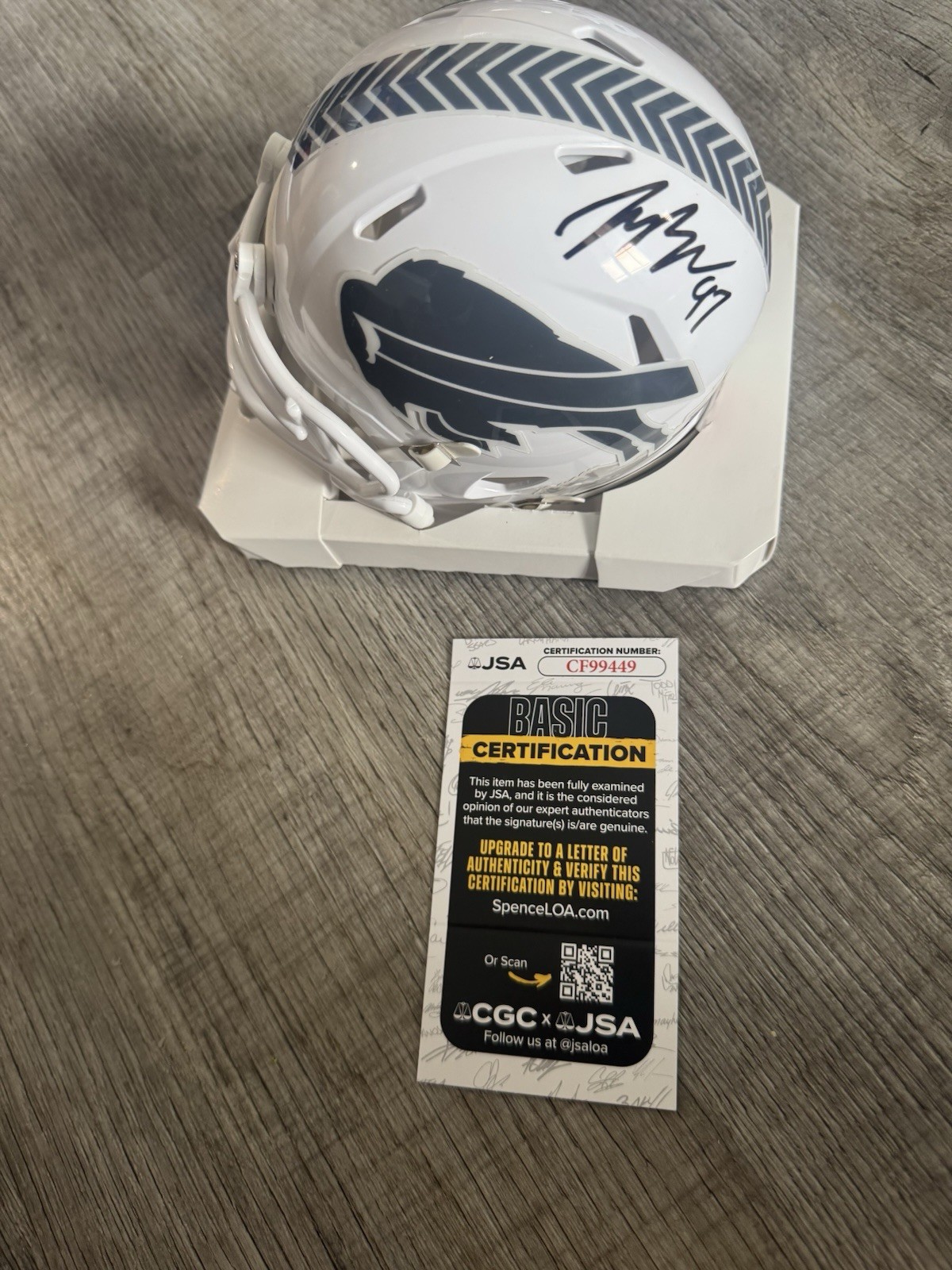 Joey Bosa Autographed Signed Buffalo Bills Salute To Service Speed Mini Helmet JSA 