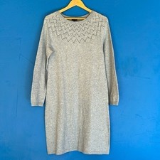Talbots Sweater Dress Blue Pointelle Detail Cotton Blend mature modest