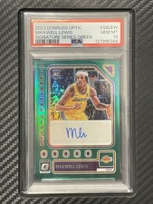 2023 PSA 10 Maxwell Lewis RC #SSLEW Signature Series Green Prizm Auto Optic NBA