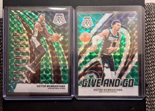 2023-24 Mosaic Victor Wembanyama #18 Green Mosaic Prizm Elevate - Give & Go (RC)