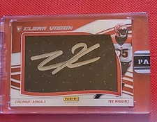 2020 Panini Instant TEE HIGGINS Clear Vision ROOKIE Jersey 9/10 Signed AUTO