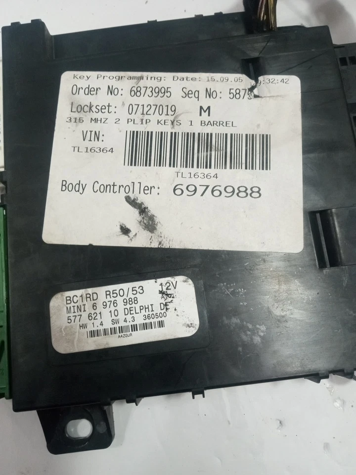 Módulo de control de carrocería Mini Cooper R53 R50 2002-2006 BCM OEM 6976988 Foto 4 de 4