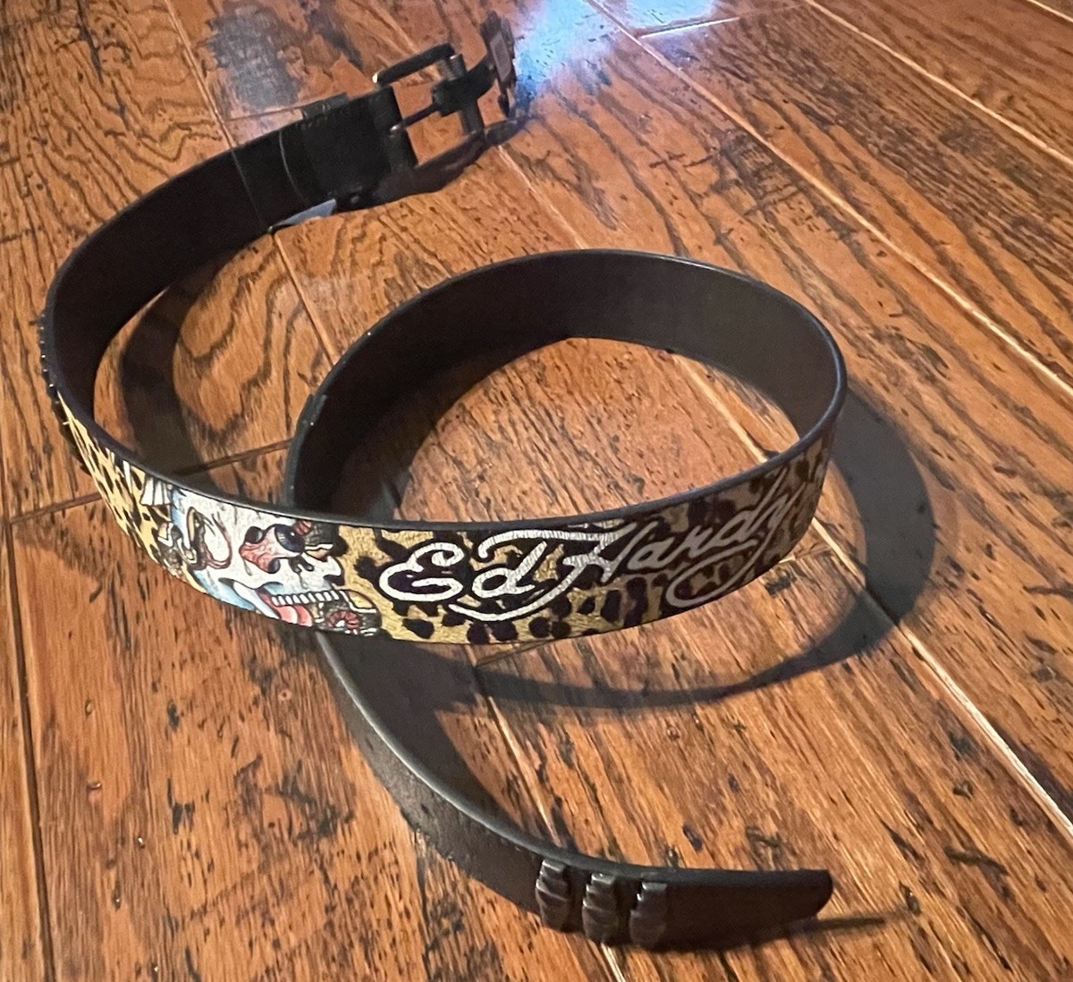 Ed Hardy Leopard with Pyramid Studs Belt VB93808EHQA Size 38 NEW