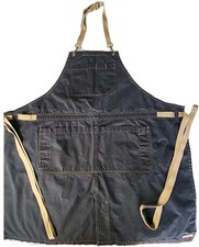 Chef Works Heavy Duty Gray Canvas Kitchen Work Apron w/Pockets Split Front NWOT