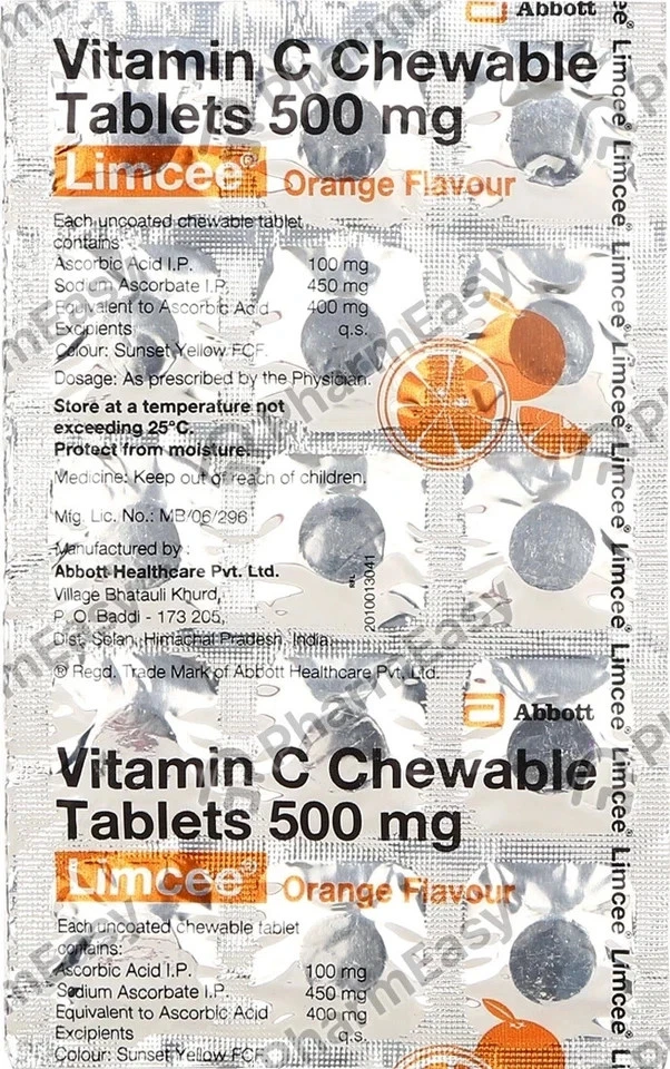 Limcee Vitamin C Chewable Tablet Flavour Orange 75 Tablets - Image 3 of 4