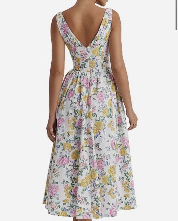 House Of CB Dress Size Large Plus Cup Floral Bustier Corset Midi Emmelina - image 3 of 4