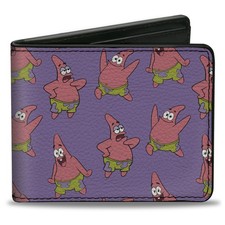 Bi-Fold Wallet SpongeBob SquarePants Patrick Star Poses Scattered Lavender