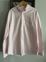 NEW Without Tags John Lewis Men’s Pink White Striped Cotton Shirt Size Large