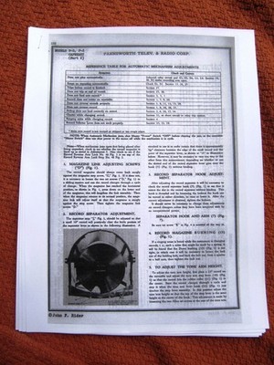 CAPEHART 16E Turn Over CHANGER REPAIR Service MANUAL Radio 400E 408K 114M 16-E.