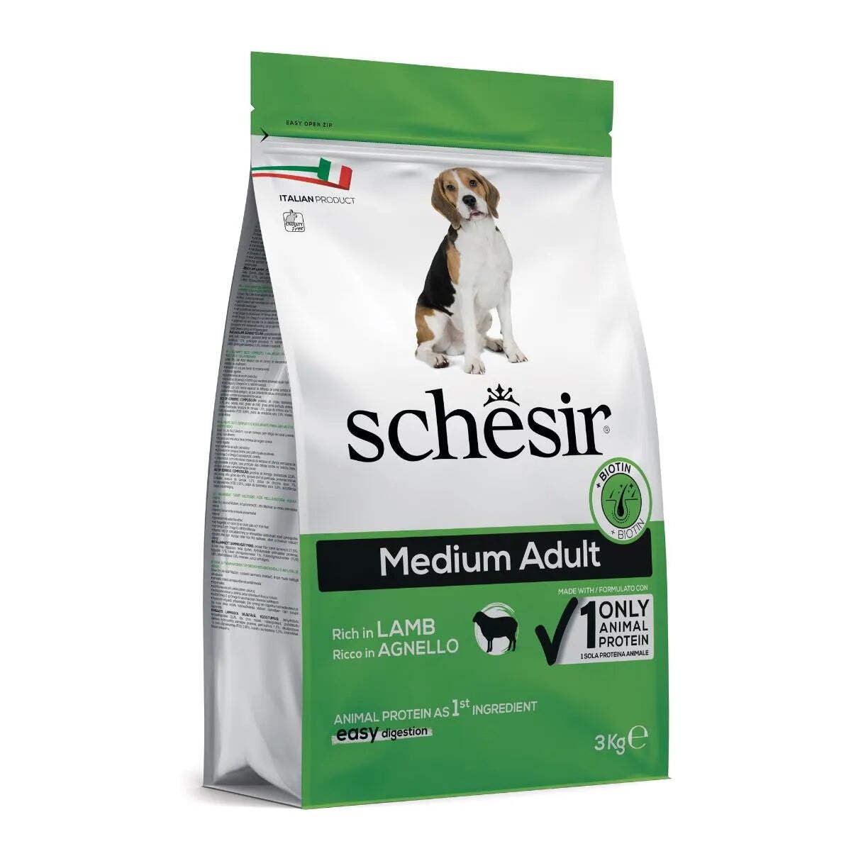 SCHESIR MEDIUM ADULT RICCO IN AGNELLO 3 KG.