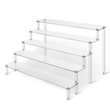 KALYLOC Acrylic Risers Display Stand for Action Figures, 5 Tier Clear Display...