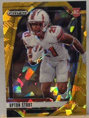 2025 Panini Prizm Draft Picks - Upton Stout #149 Gold Ice Prizm (RC)
