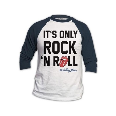 OFFICIAL LICENSED Rolling Stones Raglan T-Shirt, Weiß, Baumwolle, XL