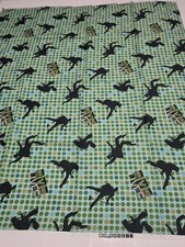 Vtg Elvis Presley Crafting Fabric E.P.E. Licensed Elvis Lives Green/Blue 44x37