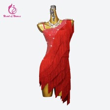 New Latin Dance Clothes Midi Dress Girls Costume Skirt Stage Dancewear Practice