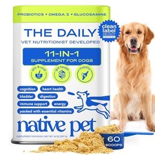 Native Pet 11-in-1 Dog Multivitamin Powder - Supports Digestion, Mobility