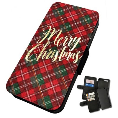 Bedruckte Flip Handyhülle für iPhone Weihnachten Muster: Scheck Frohe Weihnachten