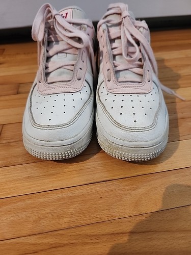Nike Air Force 1 Low Blanco Rosa Swoosh Mujer Talla 6 Usado - Imagen 3 de 10