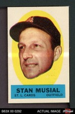 1963 Topps Peel-Offs Stan Musial Cardinals HOF 7 - NM