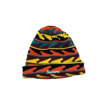Supreme Wave Pattern Beanie Multi Color Knit Script Logo Winter Hat Mens OS