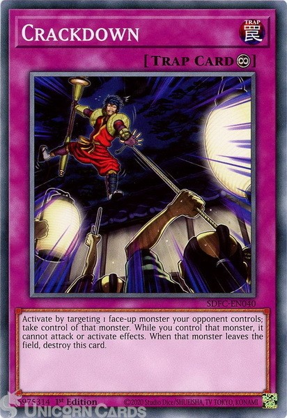 SDFC-EN040 Crackdown Common 1st Edition Mint YuGiOh Card