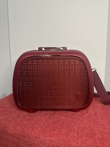 HEYS Red Makeup Cosmetic Beauty Bag Hard Shell Case Overnight Carry On