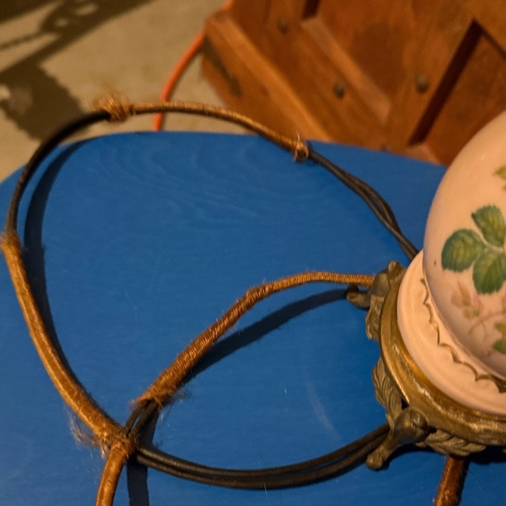 Vintage Floral Lantern with Pink and Green Accents lamp floral pink