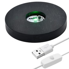 YouerCrystal Wood LED Light Base for Acrylic, Resin, Crystal, Glass brown