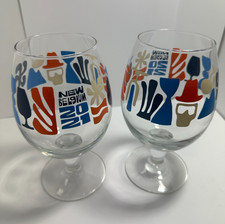 Set of 2 New Belgium 2021 Artist Series Tulip Glasses Cody Hudson - Skull Cowboy