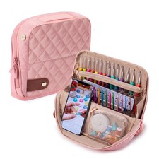 MYBAGZING Empty Crochet Hook Case - Stand Up Crochet Hook Organizer with 30 S...